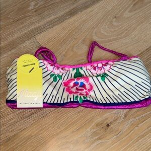 Maaji Pink and Cream Floral Bikini Top